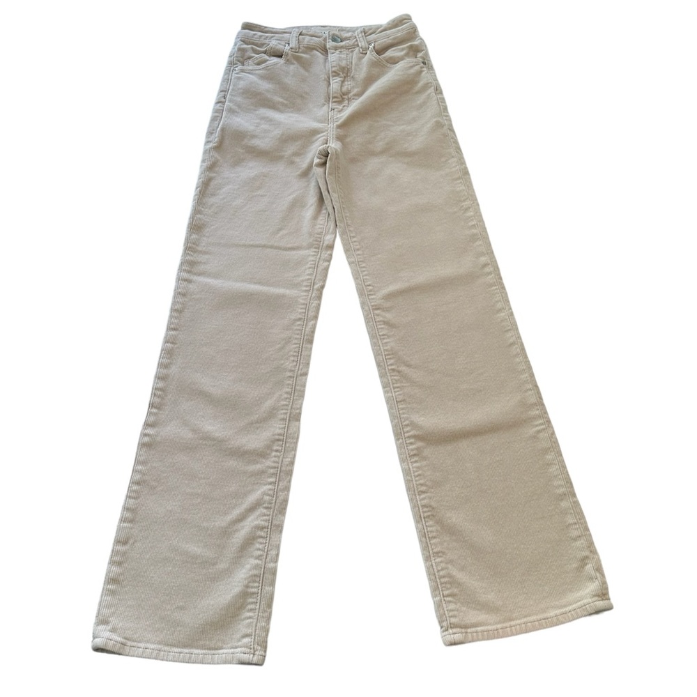Rolla's Jeans Corduroy Original High Rise Straight Leg Cream Women’s Size 24